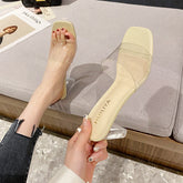 Tacones altos de cristal duraderos para mujer para exteriores de verano